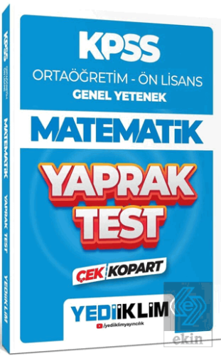 Yediiklim Yayınları 2024 KPSS Ortaöğretim - Ön Lis