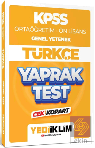 Yediiklim Yayınları 2024 KPSS Ortaöğretim - Ön Lis