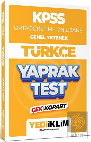 Yediiklim Yayınları 2024 KPSS Ortaöğretim - Ön Lis