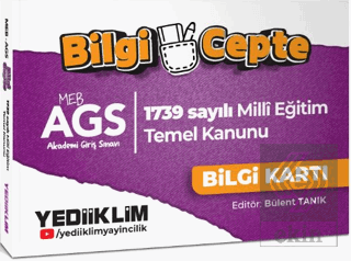 Yediiklim Yayınları MEB AGS Bilgi Cepte 1739 Sayılı Milli Eğitim Temel Kanunu Bilgi Kartı (Soru-Cevap