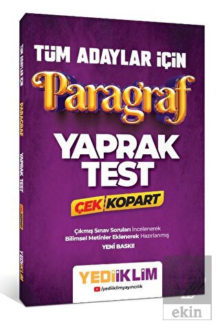 Yediiklim Yayınları Tüm Adaylar İçin Paragraf Çek