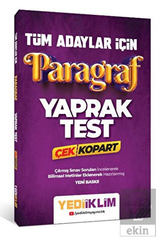 Yediiklim Yayınları Tüm Adaylar İçin Paragraf Çek