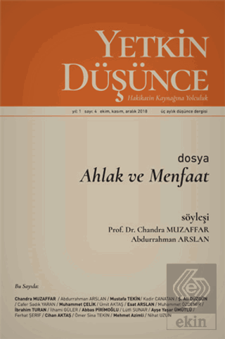 Yetkin Düşünce Dergisi Yıl: 1 Sayı: 4 Ekim, Kasım