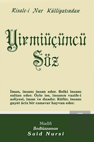 Yirmiüçüncü Söz Normal Boy