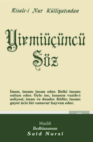 Yirmiüçüncü Söz Normal Boy