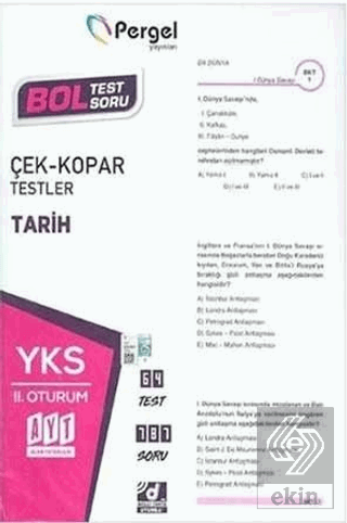 YKS 2. Oturum Tarih Çek Kopar Testler