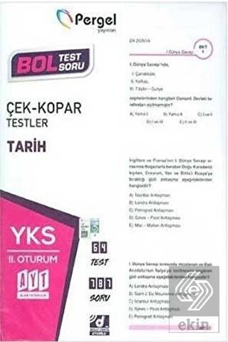 YKS 2. Oturum Tarih Çek Kopar Testler
