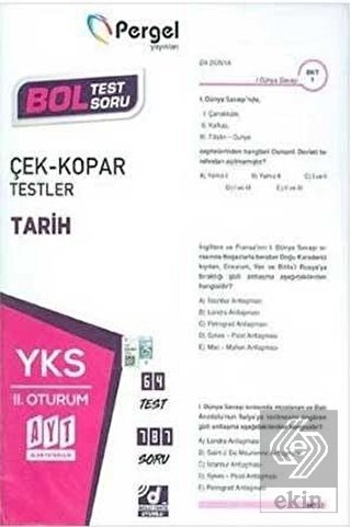 YKS 2. Oturum Tarih Çek Kopar Testler