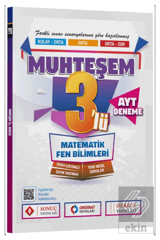 YKS AYT Matematik Fen Bilimleri Muhteşem 3 Deneme