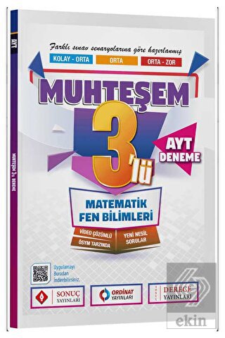 YKS AYT Matematik Fen Bilimleri Muhteşem 3 Deneme