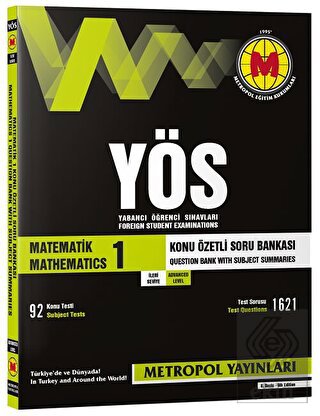 YÖS Matematik 1 İleri Seviye Konu Özetli Soru Bank