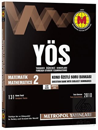 YÖS Matematik 2 İleri Seviye Konu Özetli Soru Bank