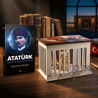 Yüzyılların Lideri Atatürk ve Atatürk Büstlü Ahşap Anıtkabir Işıklı Ma